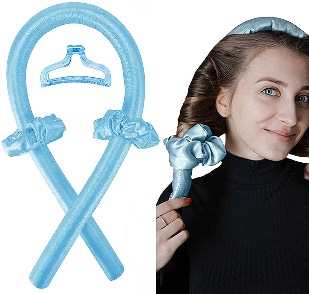 Blue Heatless Hair Curlers