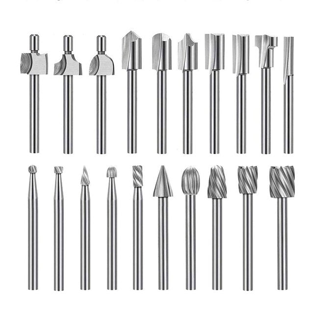 10pcs HSS Router Bits + 10pcs Rotary Bits