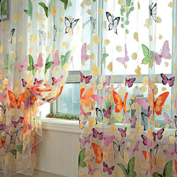 145*170cm Butterfly Voile Curtain Room Divider