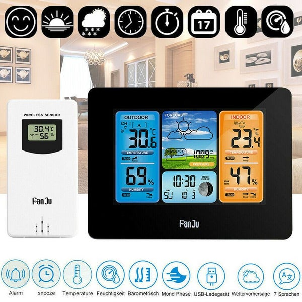 Digital Wireless LCD Weather Station Clock
