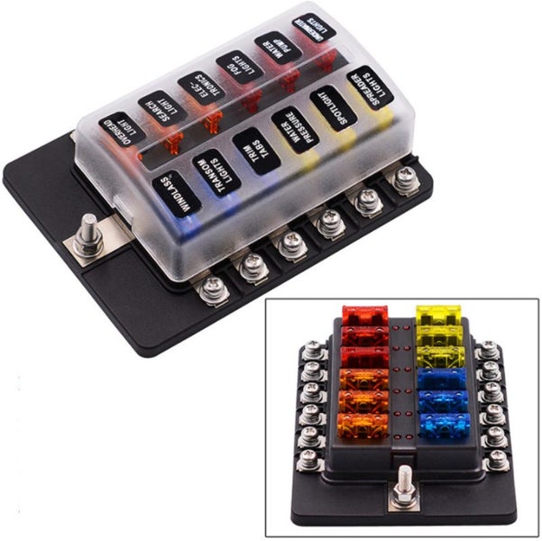 12 Way Fuse Block Blade Fuse Box Holder