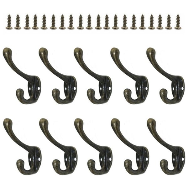 10pcs Wall Door Hooks Antique Style Coat Hangers