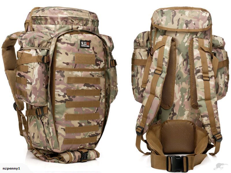 Military Tactical Bag Camping Backpack 50L-70L CP