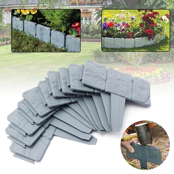10pcs Home Garden Edge Edging Fence Lawn Border 2.5M