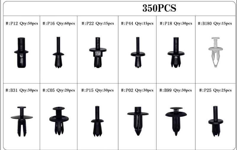 Shield Retainers Push Type Retainers Clips 250pcs