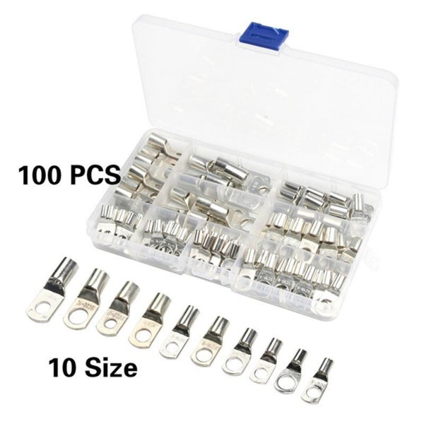 Copper Cable Terminal Lugs Crimp Ring Wire Connectors Wiring Set