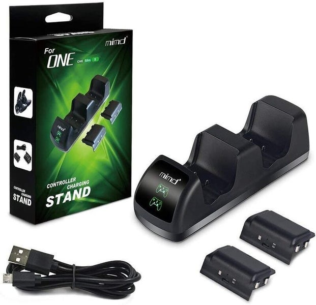 Xbox One Dual Controller Dock Charger Station + 2 Rechargeable Battery