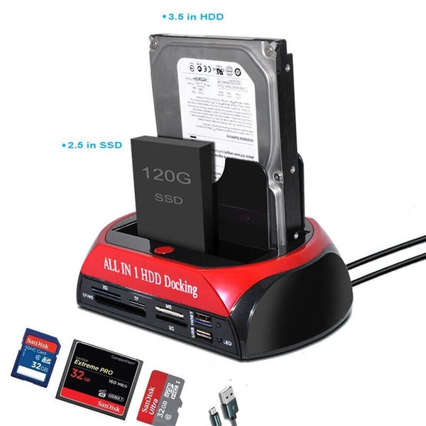 HDD Docking Station +Card Reader 2.5/3.5" IDE/SATA
