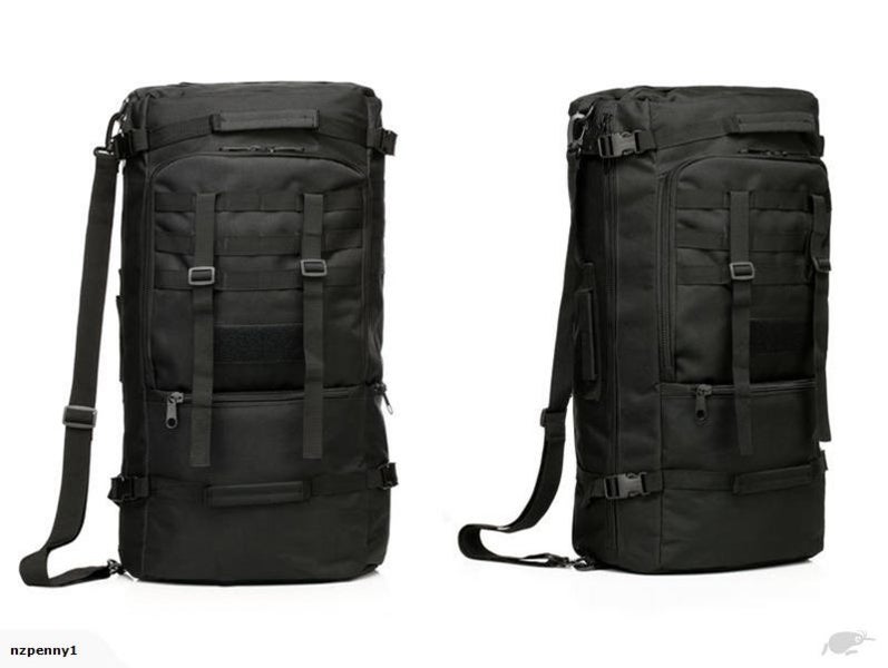 Military Tactical Bag Camping Backpack 60L Black