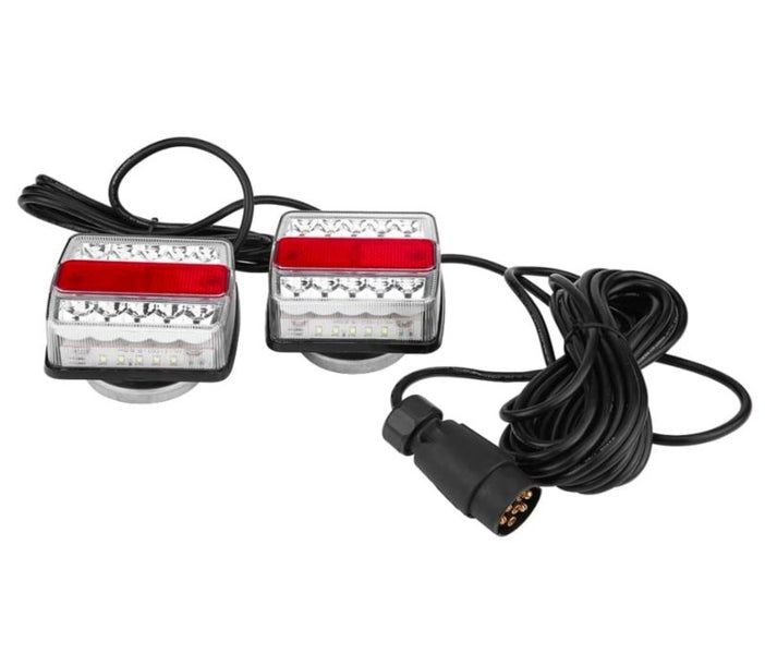 Trailer Tail Lights 7 Pin Round Magnetic 16 LED