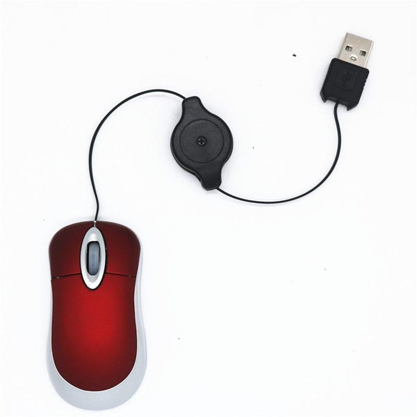 Computer Mouse Mini Retractable Cable Gaming Laptop Kids Mouse