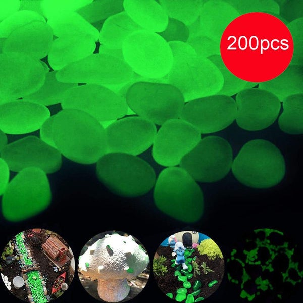 200pcs Luminous Stones Glow Stones Garden Landscaping Decoration