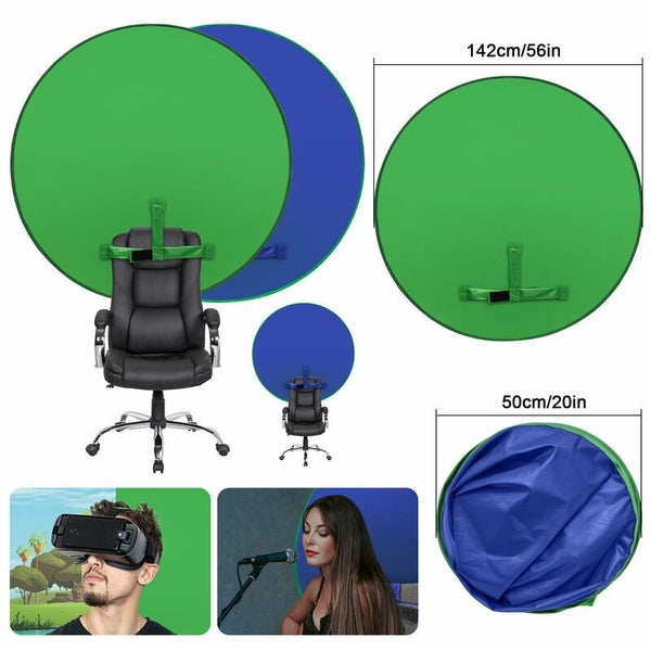 2 in 1 Round Green Blue Backdrop Photography Background Screen