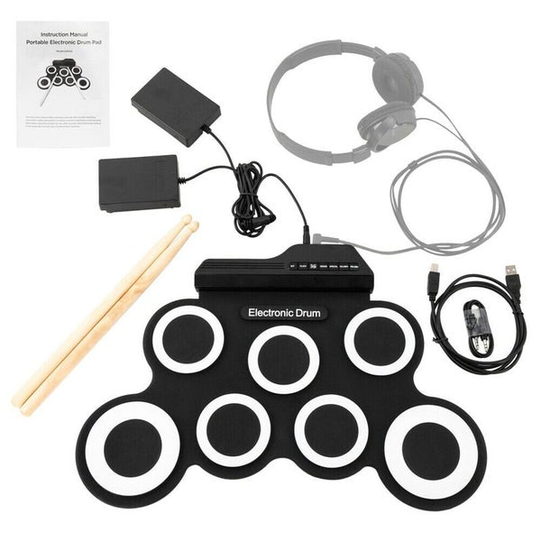 Portable Digital Electronic Roll Up Drum Set + Drumsticks