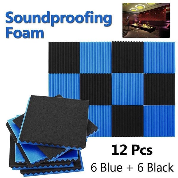 12pcs Acoustic Soundproofing Foam Studio Sound Absorption Panels