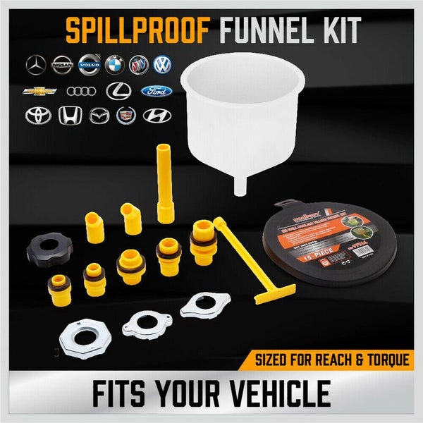 Spill Proof Car Radiator Coolant Filling Funnel Kit Universal Adapter