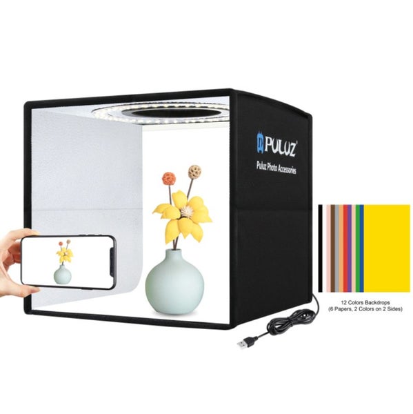 Folding Lightbox Photo Studio LED Light + 6 Backdrops