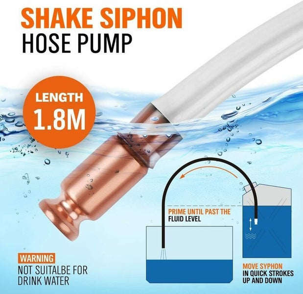 1.8M Self Priming Syphon Jiggler Hose Pump Copper Attachment