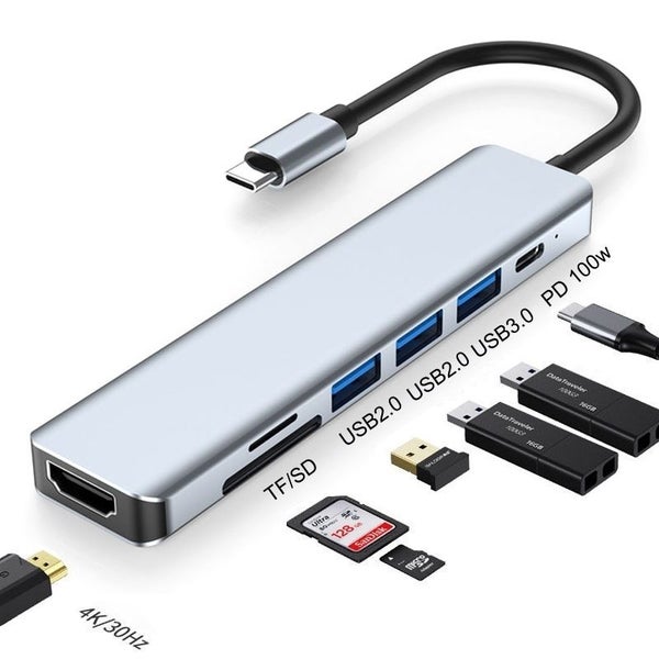 7 in 1 Type C Docking Station USB C Hub Splitter Adapter