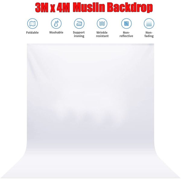 Photography Backdrop Background White 3M x 4M