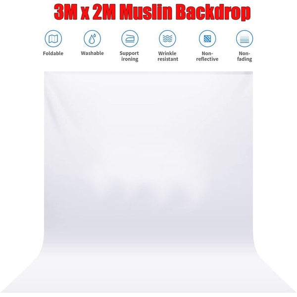 Photography Backdrop Background White 3M x 2M