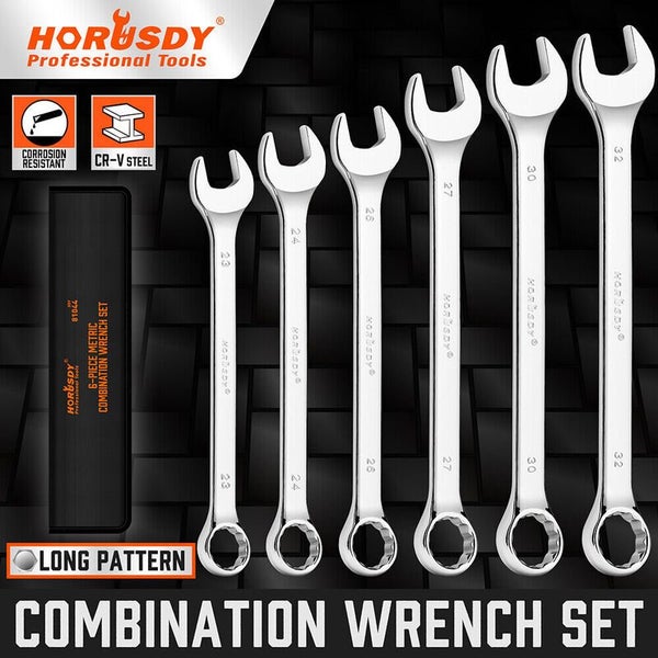 Extra Long Metric Spanner Ring Wrench Set