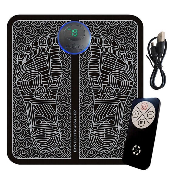 EMS Foot Massager Mat Leg Stimulator Rechargable with Remote