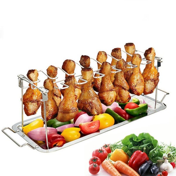 BBQ Chicken Leg Holder Drumstick Rack Grill Stand