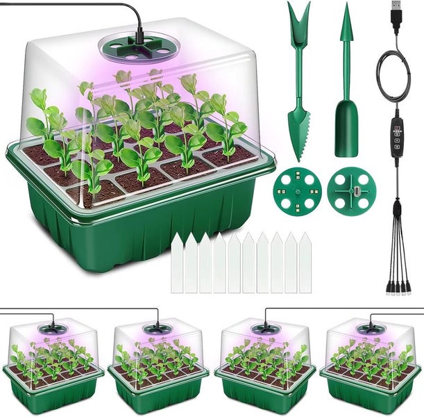 Seedling Trays Plant Growing Box Mini Propagator Greenhouse