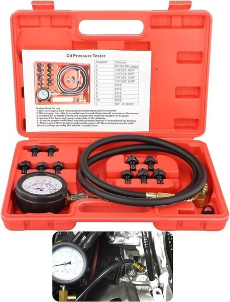 Engine Oil Pressure Test Kit Gauge Diagnostic Tester