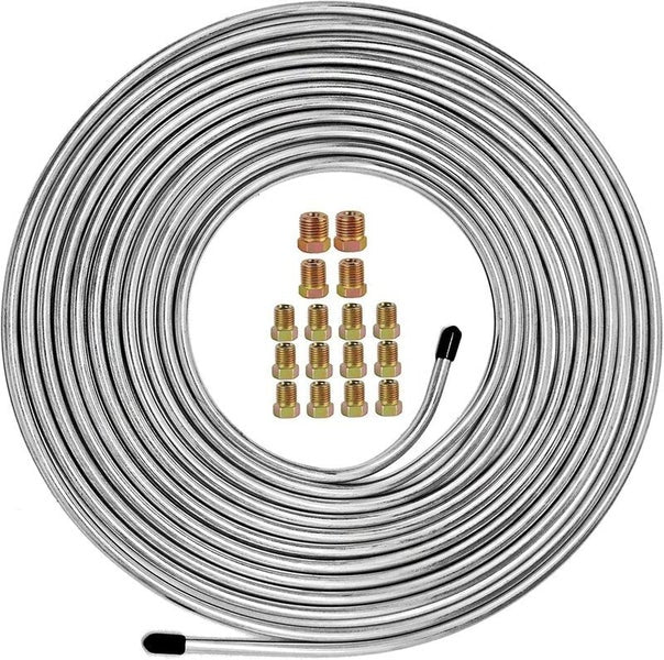 Brake Line Tubing Kit 1/4" Coil Roll with Fittings
