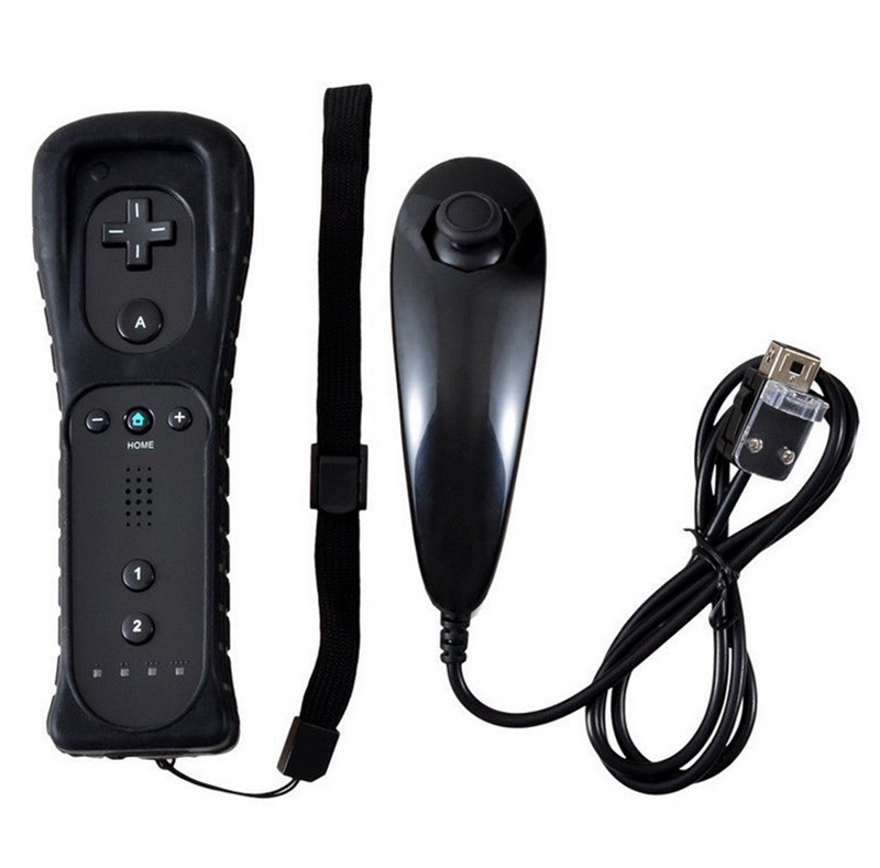 Remote and Nunchuck Controller with Silicone Case for NINTENDO WII