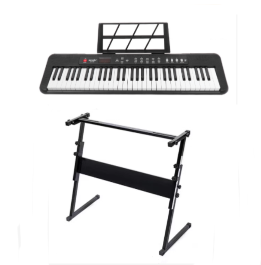61 Electronic Keyboard Piano with Stand - 2.2cm Keyboard