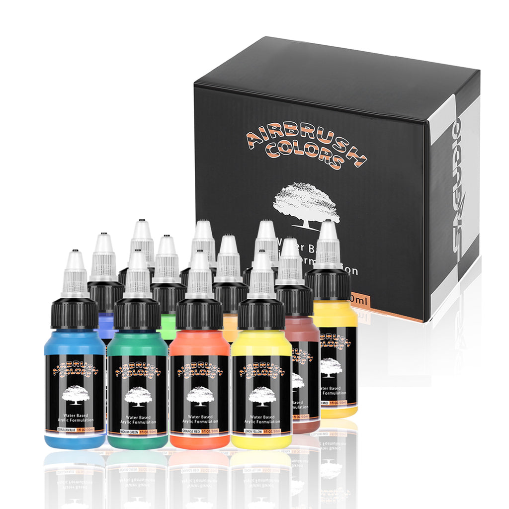 12 Colours 30ml Acrylic Airbrush Paint Set