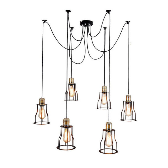 Spider Cage Ceiling Pendant Light 6 Heads