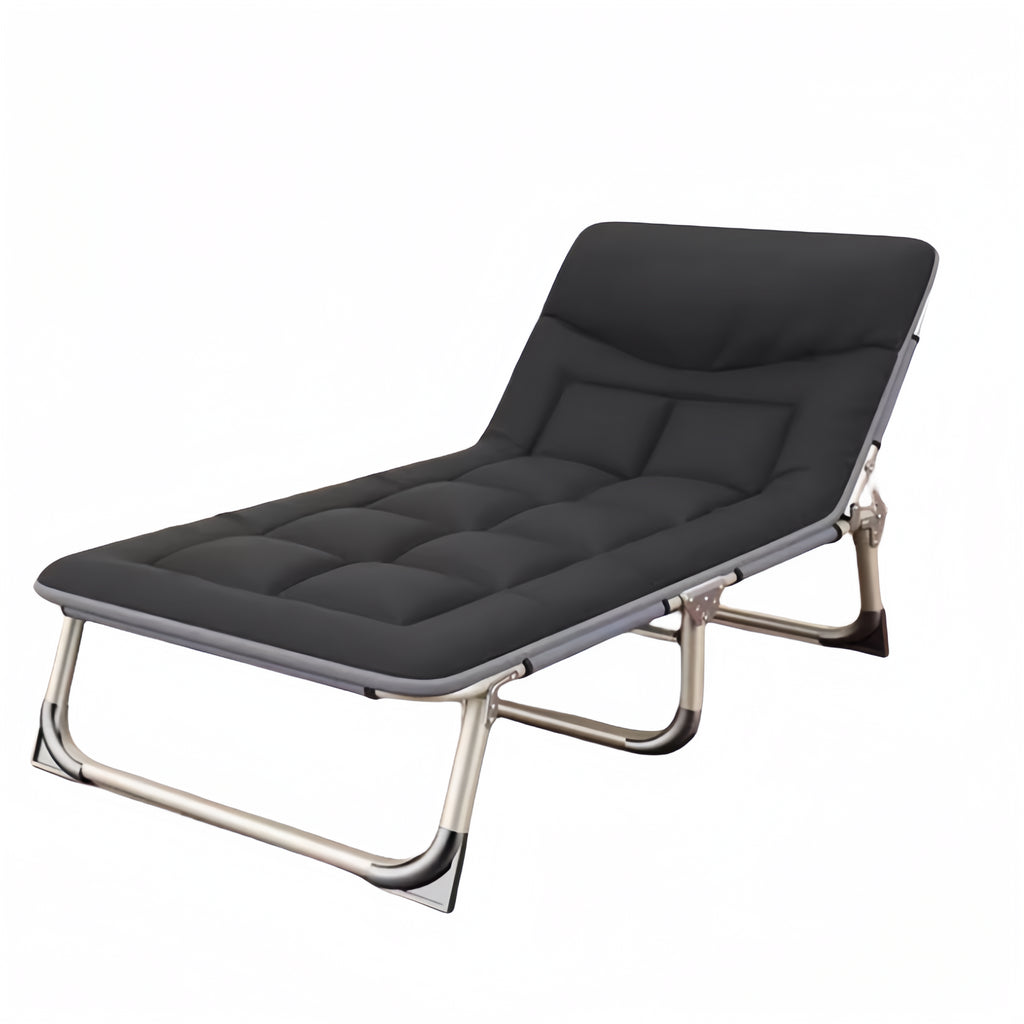 Folding Bed with Mattress Black