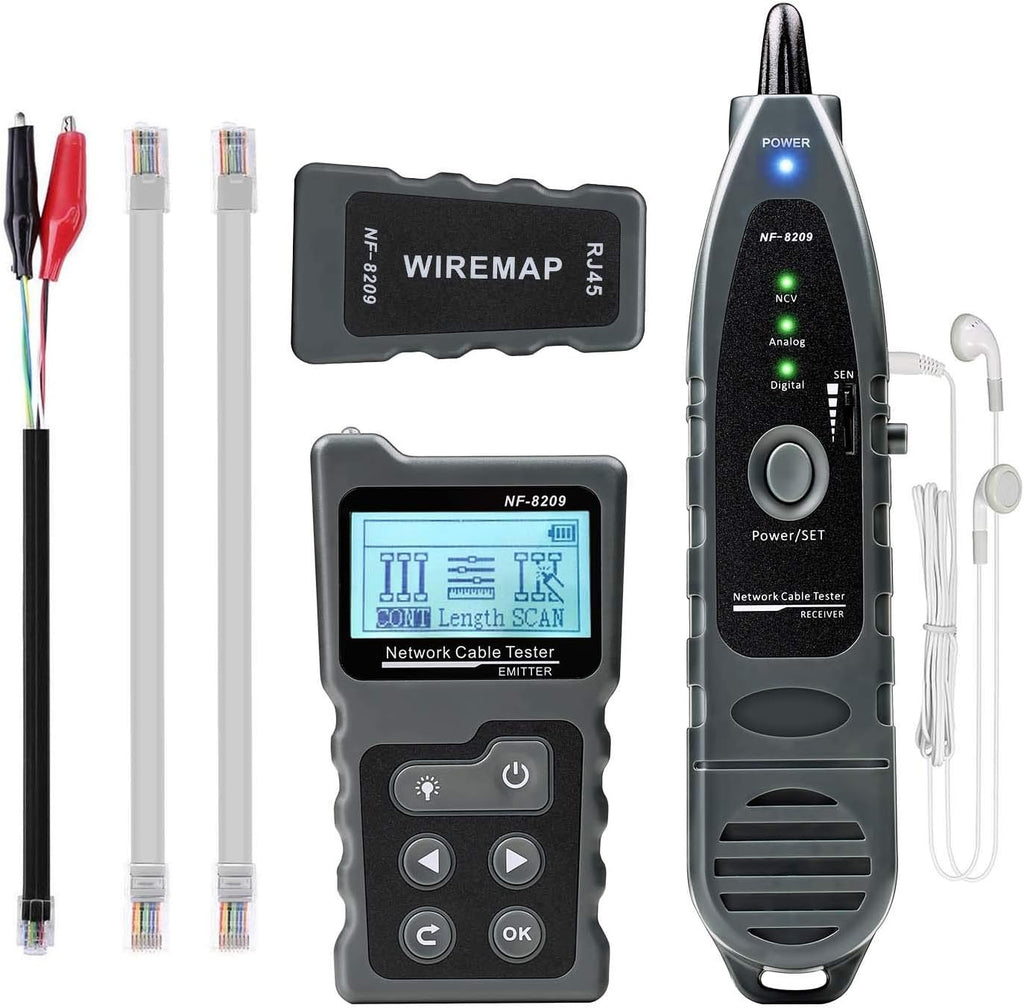 4 in 1 Network Cable Tracker PoE Tester with NCV & Lamp for CAT5e/CAT6/CAT6a