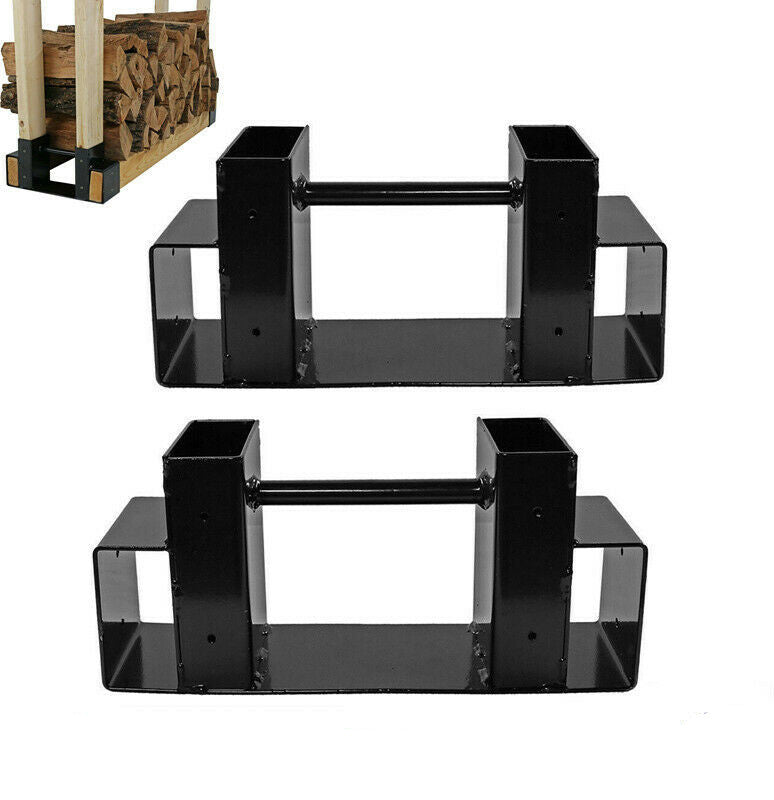 Log Rack Brackets Kit Firewood Storage Adjustable Fire Wood Holder DIY Holder