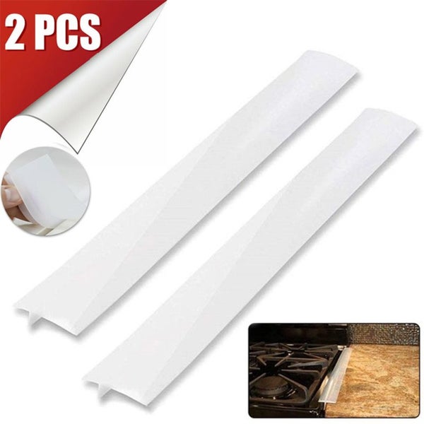 2pcs 21" Clear Silicone Stove Gap Cover Gap Filler
