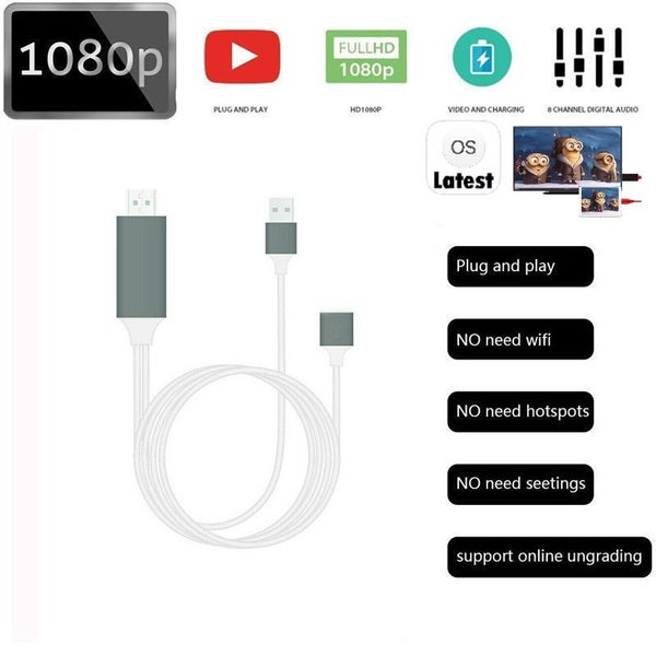 Lightning to HDMI Cable iPhone iPad AV TV Adapter Cable