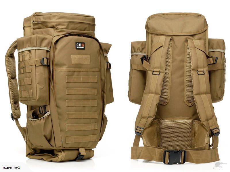 Military Tactical Bag Camping Backpack 50L-70L Sandy Brown