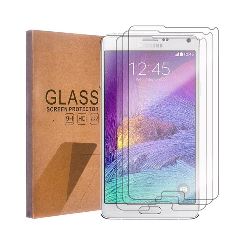 3x Samsung Note 4 Tempered Glass Screen protector