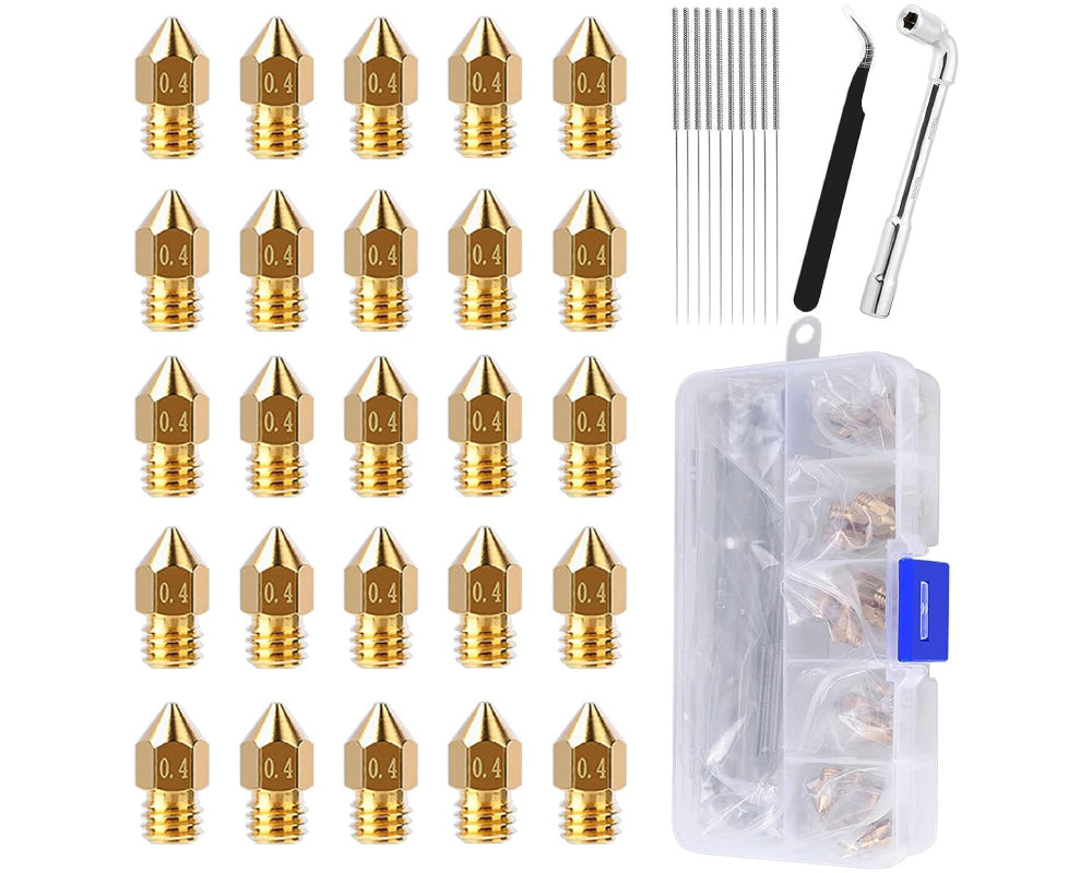 25PCS MK8 3D Printer Extruder Brass Nozzles for Creality Ender 3