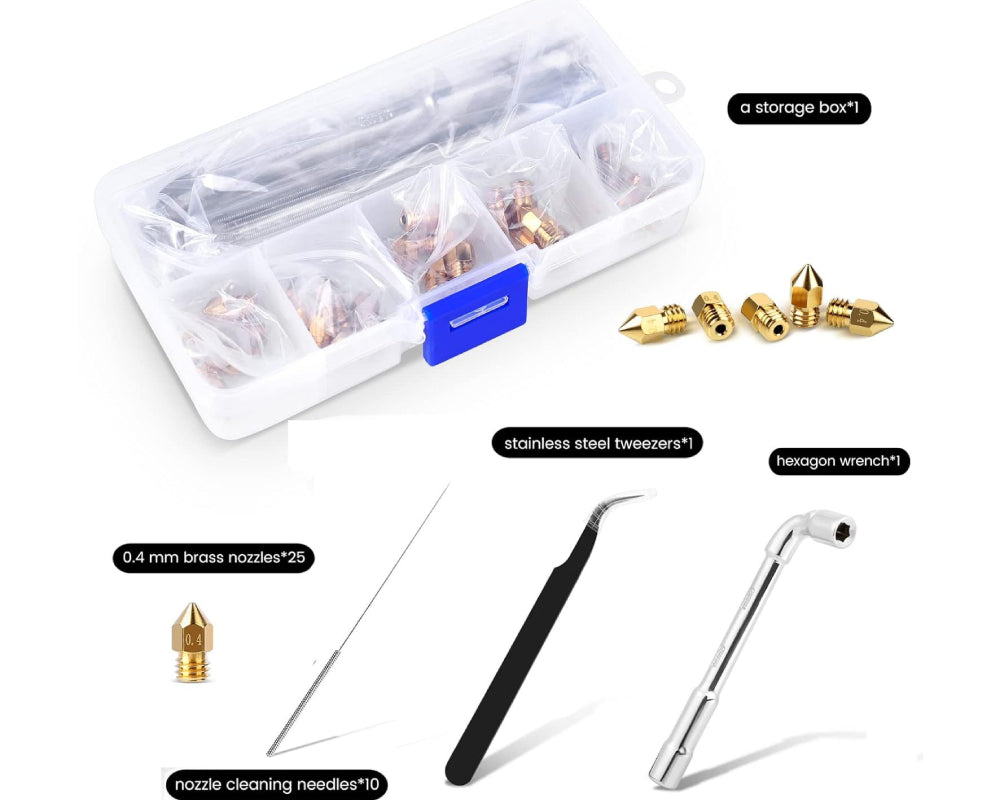 25PCS MK8 3D Printer Extruder Brass Nozzles for Creality Ender 3