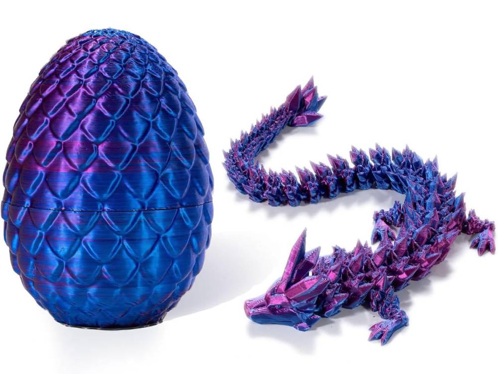3D Printed Dragon Egg with Dragon Fidget Toy