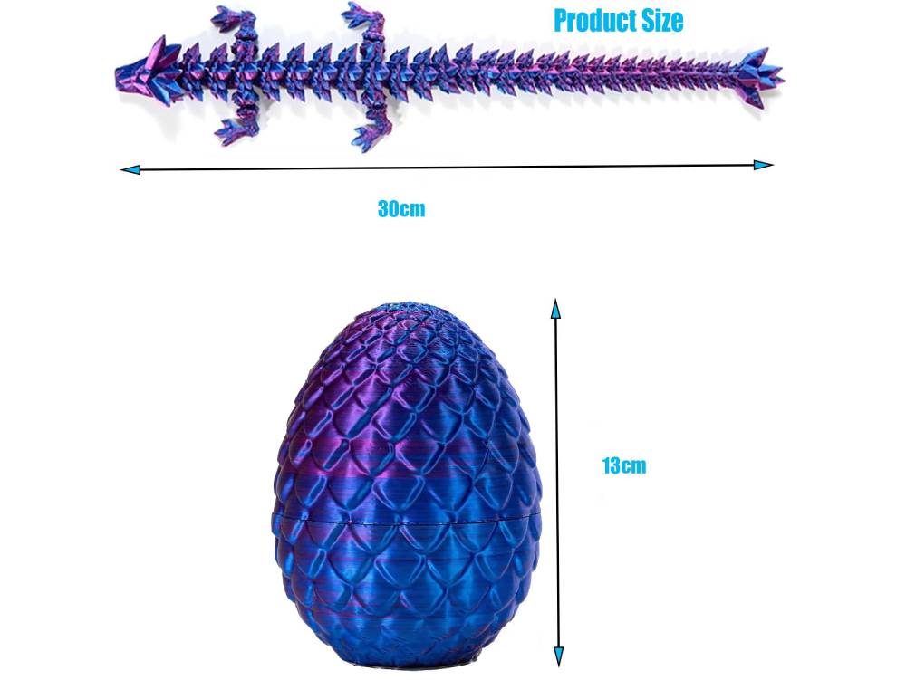 3D Printed Dragon Egg with Dragon Fidget Toy